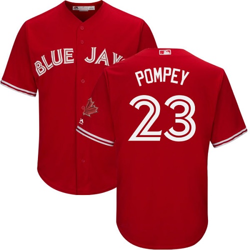 Youth Majestic Toronto Blue Jays #23 Dalton Pompey Authentic Scarlet Alternate MLB Jersey