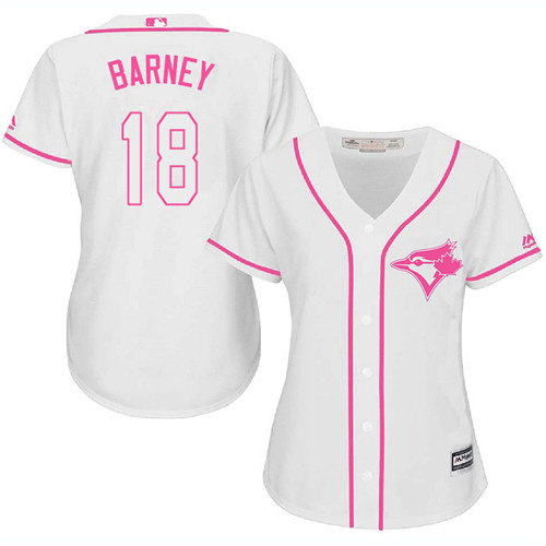 Women's Majestic Toronto Blue Jays #18 Darwin Barney Authentic White Fashion Cool Base MLB Jersey