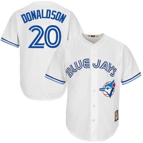 Men's Majestic Toronto Blue Jays #20 Josh Donaldson Authentic White Cooperstown MLB Jersey