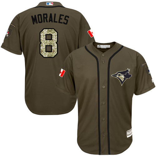 Men's Majestic Toronto Blue Jays #8 Kendrys Morales Authentic Green Salute to Service MLB Jersey