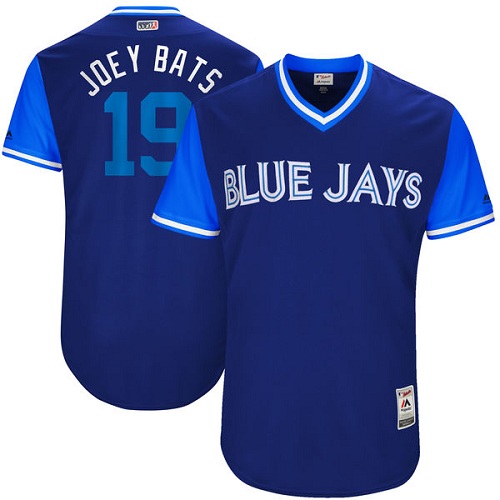 Men's Majestic Toronto Blue Jays #19 Jose Bautista "Joey Bats" Authentic Navy Blue 2017 Players Weekend MLB Jersey