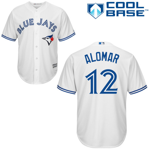 Men's Majestic Toronto Blue Jays #12 Roberto Alomar Replica White Home MLB Jersey