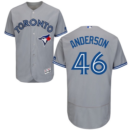 Men's Majestic Toronto Blue Jays #46 Brett Anderson Grey Flexbase Authentic Collection MLB Jersey