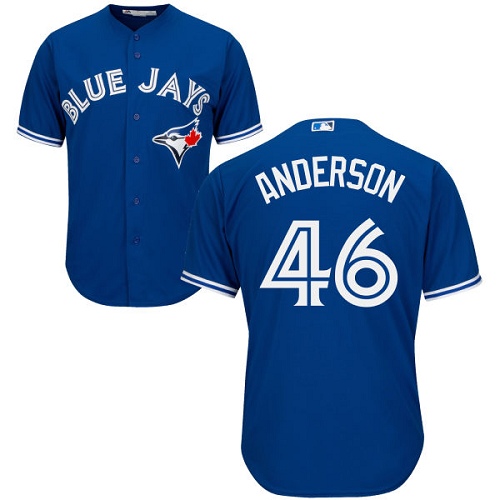 Men's Majestic Toronto Blue Jays #46 Brett Anderson Replica Blue Alternate MLB Jersey