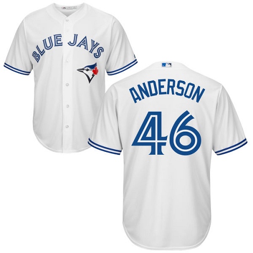 Youth Majestic Toronto Blue Jays #46 Brett Anderson Replica White Home MLB Jersey