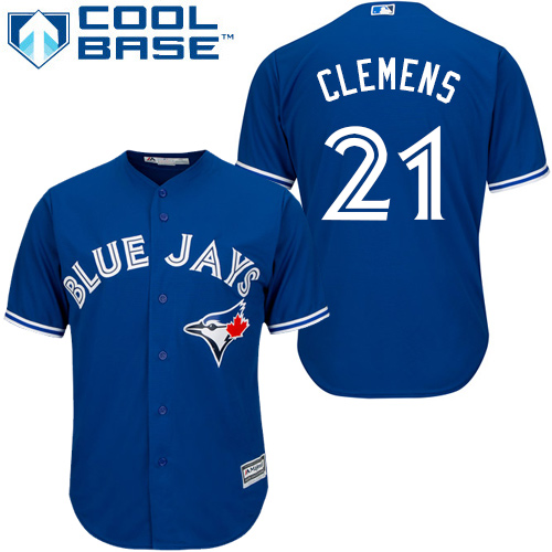 Men's Majestic Toronto Blue Jays #21 Roger Clemens Replica Blue Alternate MLB Jersey