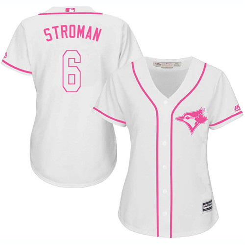 Women's Majestic Toronto Blue Jays #6 Marcus Stroman Authentic White Fashion Cool Base MLB Jersey