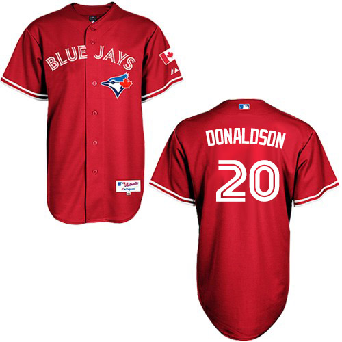 Men's Majestic Toronto Blue Jays #20 Josh Donaldson Replica Red Canada Day MLB Jersey