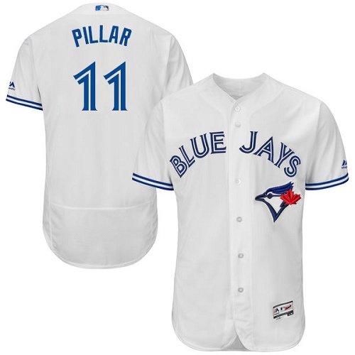 Men's Majestic Toronto Blue Jays #11 Kevin Pillar White Flexbase Authentic Collection MLB Jersey