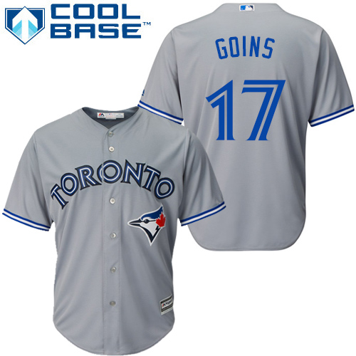 Youth Majestic Toronto Blue Jays #17 Ryan Goins Authentic Grey Road MLB Jersey