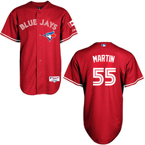 Women's Majestic Toronto Blue Jays #55 Russell Martin Authentic Red Canada Day MLB Jersey