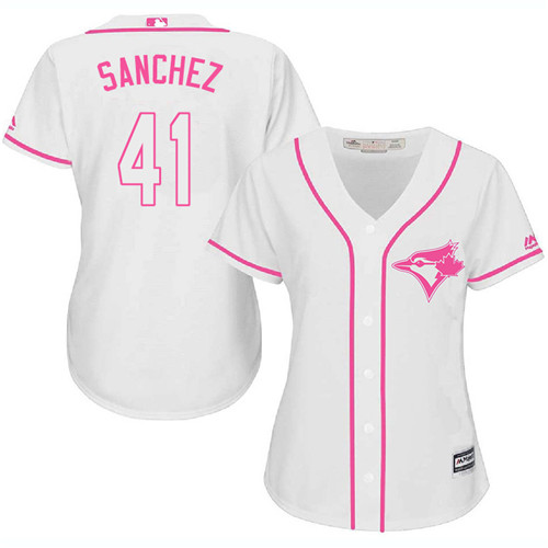 Women's Majestic Toronto Blue Jays #41 Aaron Sanchez Authentic White Fashion Cool Base MLB Jersey