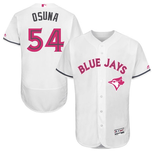 Men's Majestic Toronto Blue Jays #54 Roberto Osuna Authentic White 2016 Mother's Day Fashion Flex Base MLB Jersey