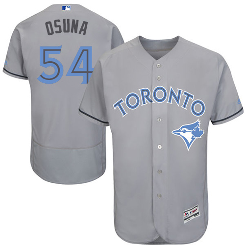 Men's Majestic Toronto Blue Jays #54 Roberto Osuna Authentic Gray 2016 Father's Day Fashion Flex Base MLB Jersey