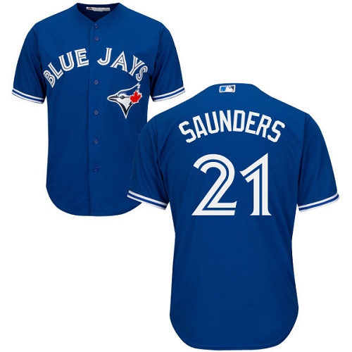 Youth Majestic Toronto Blue Jays #21 Michael Saunders Authentic Blue Alternate MLB Jersey