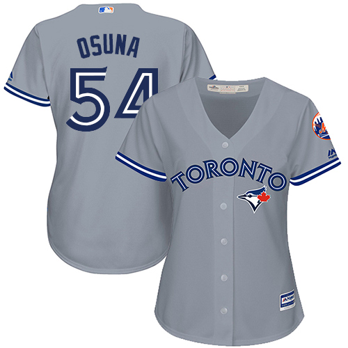 Women's Majestic Toronto Blue Jays #54 Roberto Osuna Authentic Grey Road MLB Jersey
