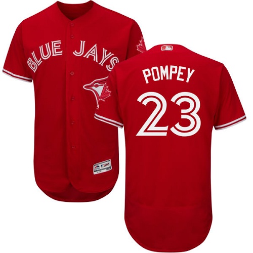Men's Majestic Toronto Blue Jays #23 Dalton Pompey Scarlet Flexbase Authentic Collection Alternate MLB Jersey