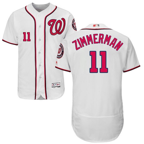 Men's Majestic Washington Nationals #11 Ryan Zimmerman Authentic White Home Cool Base MLB Jersey