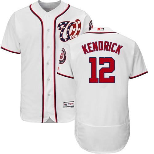 Men's Majestic Washington Nationals #4 Howie Kendrick White Flexbase Authentic Collection MLB Jersey