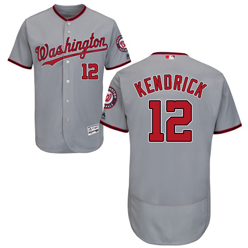 Men's Majestic Washington Nationals #4 Howie Kendrick Grey Flexbase Authentic Collection MLB Jersey