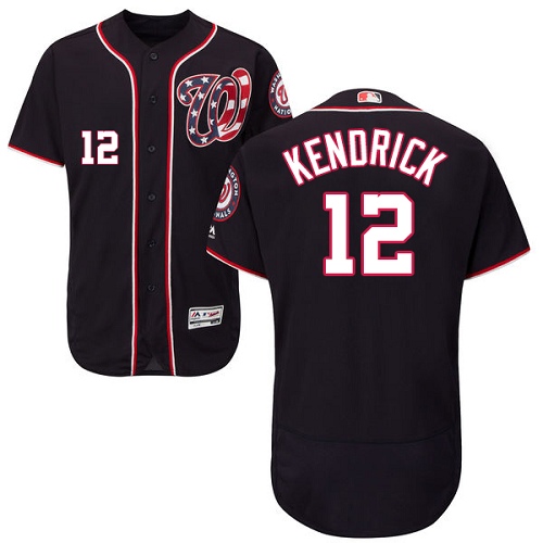 Men's Majestic Washington Nationals #4 Howie Kendrick Navy Blue Flexbase Authentic Collection MLB Jersey