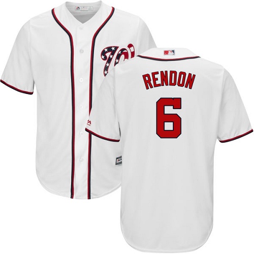 Men's Majestic Washington Nationals #6 Anthony Rendon Replica White Home Cool Base MLB Jersey