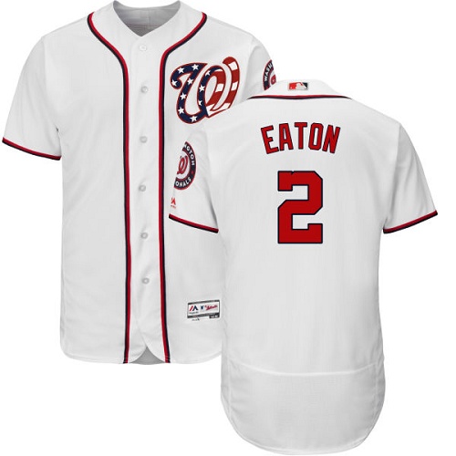 Men's Majestic Washington Nationals #2 Adam Eaton White Flexbase Authentic Collection MLB Jersey