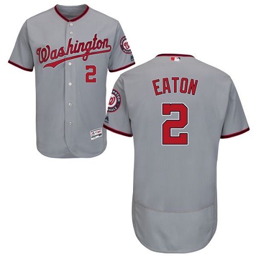 Men's Majestic Washington Nationals #2 Adam Eaton Grey Flexbase Authentic Collection MLB Jersey