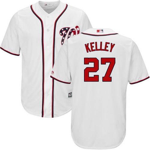 Men's Majestic Washington Nationals #27 Shawn Kelley Replica White Home Cool Base MLB Jersey