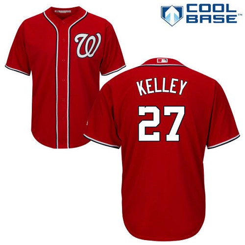 Men's Majestic Washington Nationals #27 Shawn Kelley Replica Red Alternate 1 Cool Base MLB Jersey