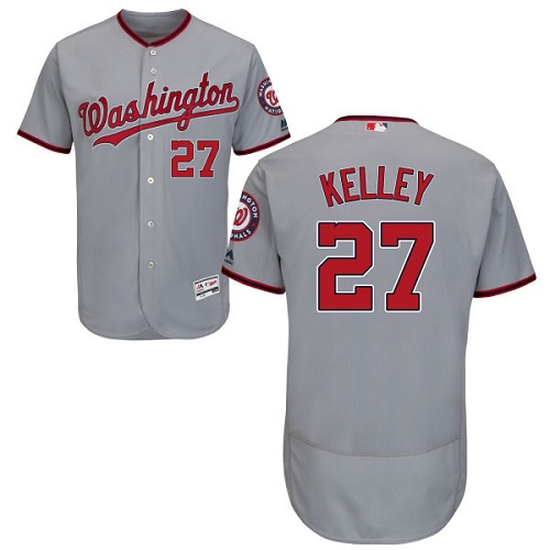 Men's Majestic Washington Nationals #27 Shawn Kelley Grey Flexbase Authentic Collection MLB Jersey