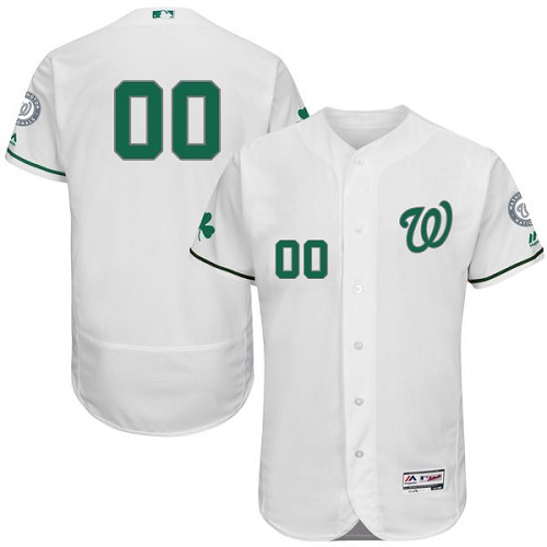 Men's Majestic Washington Nationals Customized White Celtic Flexbase Authentic Collection MLB Jersey