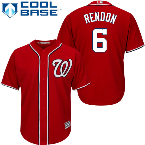 Youth Majestic Washington Nationals #6 Anthony Rendon Replica Red Alternate 1 Cool Base MLB Jersey