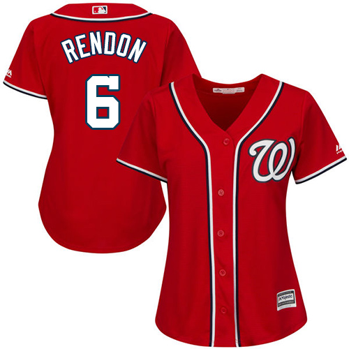 Women's Majestic Washington Nationals #6 Anthony Rendon Replica Red Alternate 1 Cool Base MLB Jersey