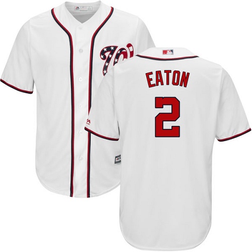 Youth Majestic Washington Nationals #2 Adam Eaton Replica White Home Cool Base MLB Jersey
