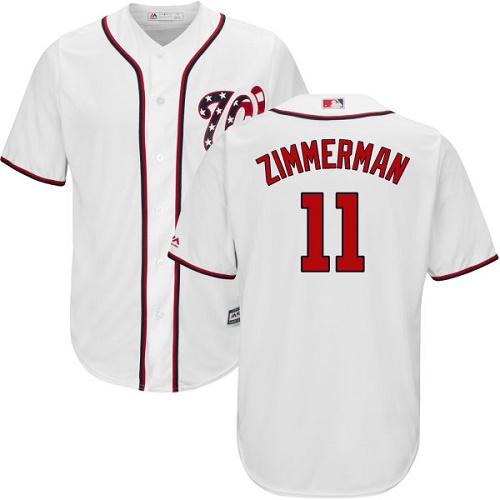 Youth Majestic Washington Nationals #11 Ryan Zimmerman Replica White Home Cool Base MLB Jersey