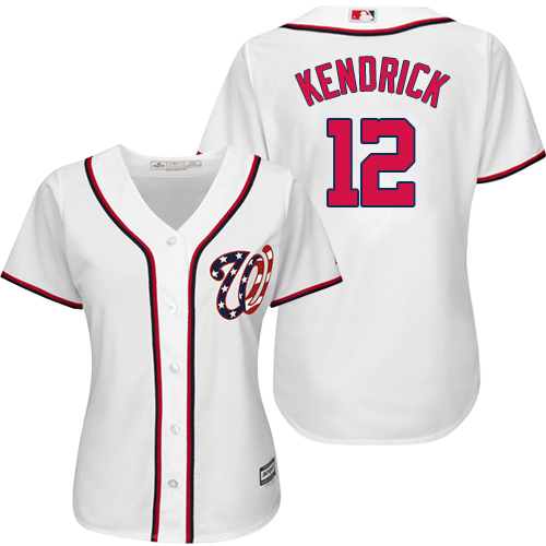 Women's Majestic Washington Nationals #4 Howie Kendrick Authentic White Home Cool Base MLB Jersey