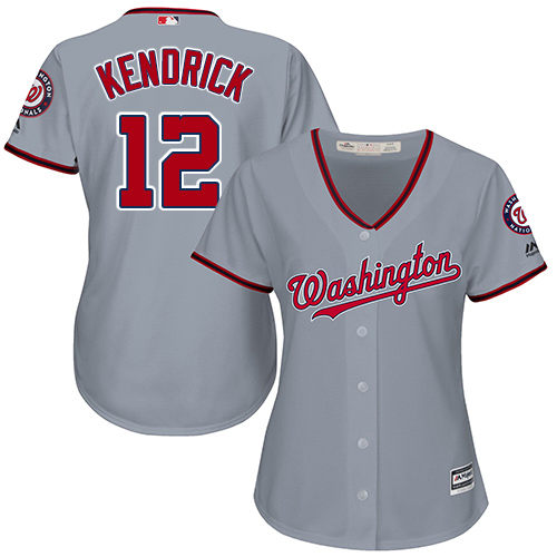 Women's Majestic Washington Nationals #4 Howie Kendrick Authentic Grey Road Cool Base MLB Jersey