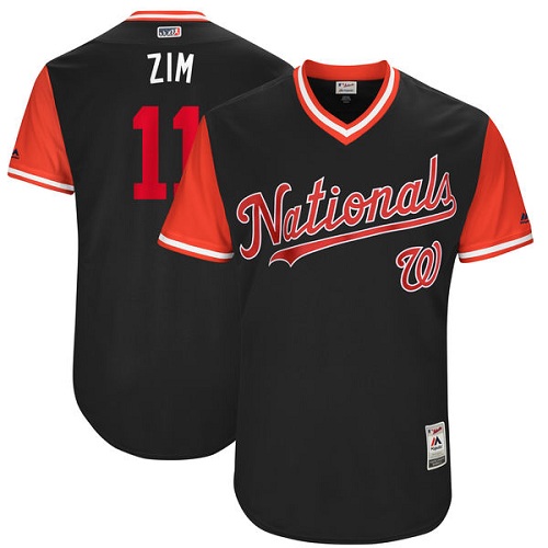 Men's Majestic Washington Nationals #11 Ryan Zimmerman "Zim" Authentic Navy Blue 2017 Players Weekend MLB Jersey