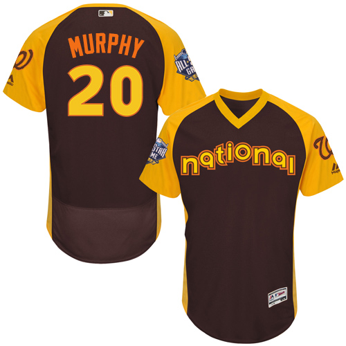 Men's Majestic Washington Nationals #20 Daniel Murphy Brown 2016 All-Star National League BP Authentic Collection Flex Base MLB Jersey
