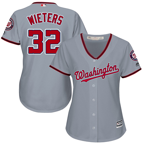Women's Majestic Washington Nationals #32 Matt Wieters Replica Grey Road Cool Base MLB Jersey