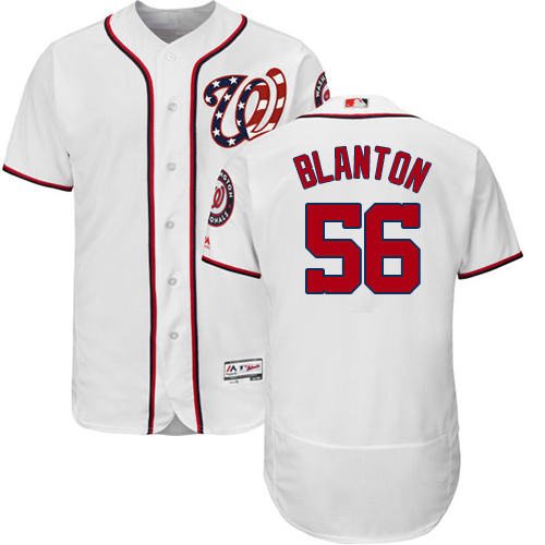 Men's Majestic Washington Nationals #56 Joe Blanton White Flexbase Authentic Collection MLB Jersey