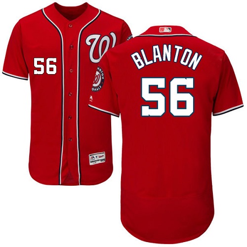 Men's Majestic Washington Nationals #56 Joe Blanton Red Flexbase Authentic Collection MLB Jersey