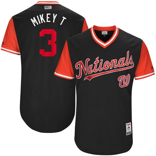 Men's Majestic Washington Nationals #3 Michael Taylor "Mikey T" Authentic Navy Blue 2017 Players Weekend MLB Jersey
