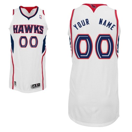 Men's Adidas Atlanta Hawks Customized Authentic White Home NBA Jersey
