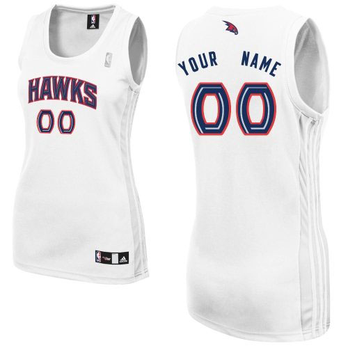 Women's Adidas Atlanta Hawks Customized Authentic White Home NBA Jersey