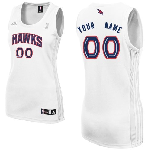 Women's Adidas Atlanta Hawks Customized Swingman White Home NBA Jersey