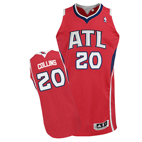 Men's Adidas Atlanta Hawks #20 John Collins Authentic Red Alternate NBA Jersey
