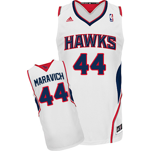Men's Adidas Atlanta Hawks #44 Pete Maravich Swingman White Home NBA Jersey