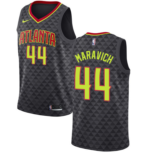 Men's Nike Atlanta Hawks #44 Pete Maravich Authentic Black Road NBA Jersey - Icon Edition